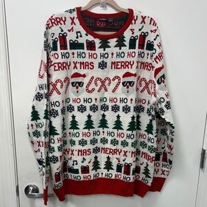 LIBERTY HOLIDAY REWNECK SWEATER-RED,GREEN AND WITHE!